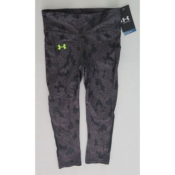 Under Armour 1368131 Womens Sz XS Black/High Vis-Yellow UA IsoChill 3/4 Leggings - Picture 1 of 4